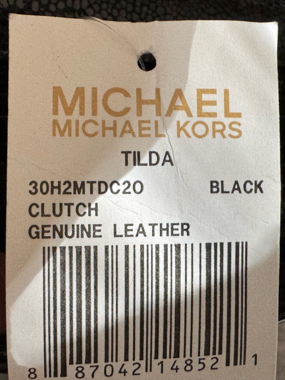 NWT Michael Kors Tilda Black Genuine Leather Clutch Bag Silver Hardware - Picture 7 of 9